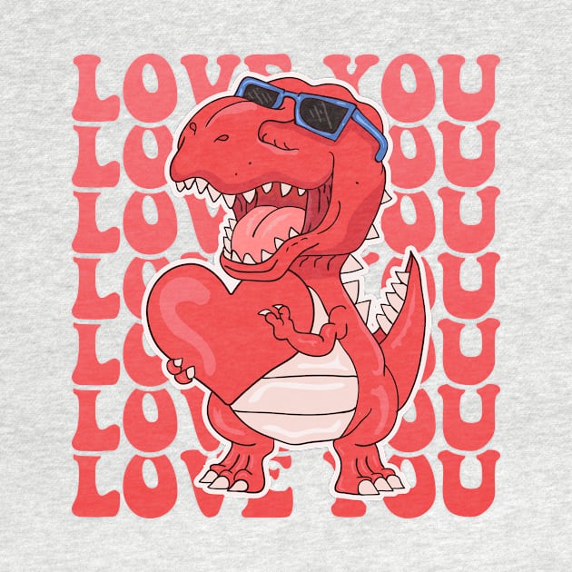 I Steal Hearts Dinosaur Trex Valentines Day by Nessanya